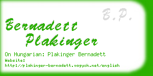 bernadett plakinger business card